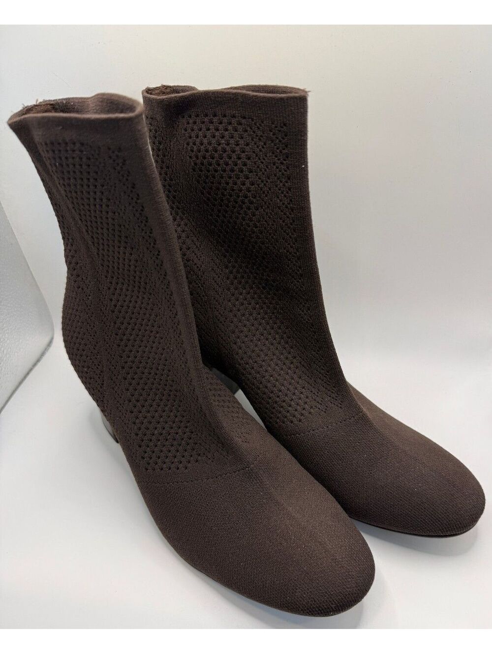 Born Meggs Knit Brown Ankle Bootie - Women's Size 9